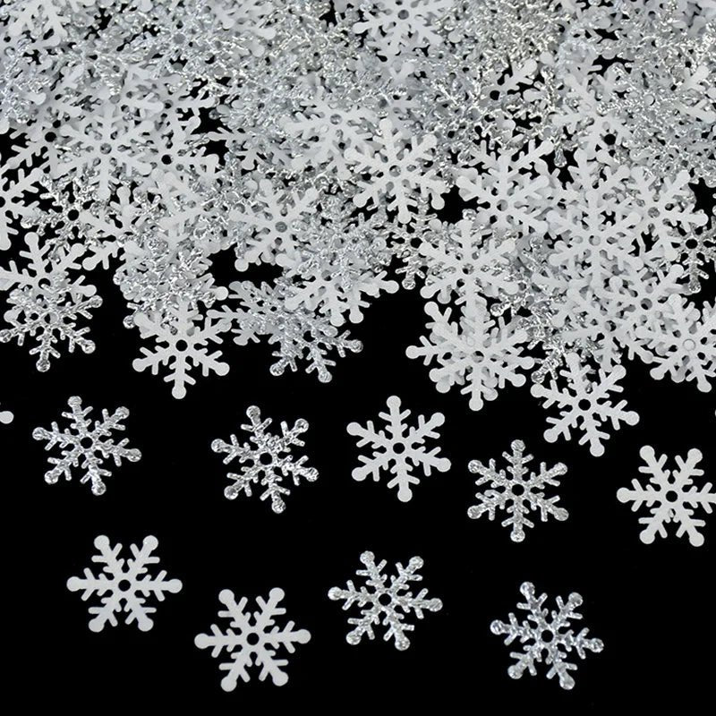best affordable 270pcs 2cm Gold Silver Snowflake Confetti Christmas Decoration For Home Artificial Snow Xmas New Year Party Decor Table Ornament shop online at M2K Trends for