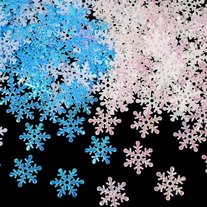 best affordable 270pcs 2cm Gold Silver Snowflake Confetti Christmas Decoration For Home Artificial Snow Xmas New Year Party Decor Table Ornament shop online at M2K Trends for