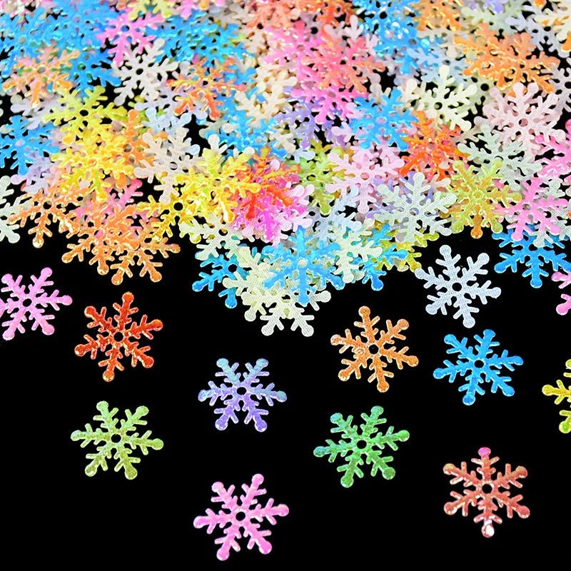best affordable 270pcs 2cm Gold Silver Snowflake Confetti Christmas Decoration For Home Artificial Snow Xmas New Year Party Decor Table Ornament shop online at M2K Trends for