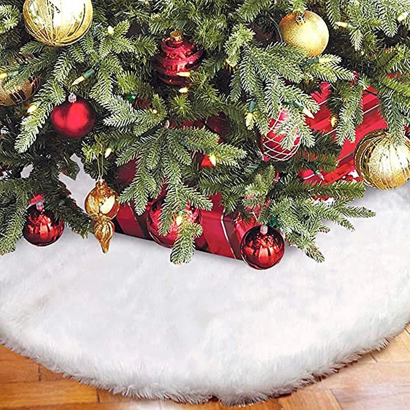 best affordable White Christmas Tree Skirt Plush Faux Fur Xmas Tree Carpet Merry Christmas Tree Decorations Ornament New Year Navidad Home Decor shop online at M2K Trends for