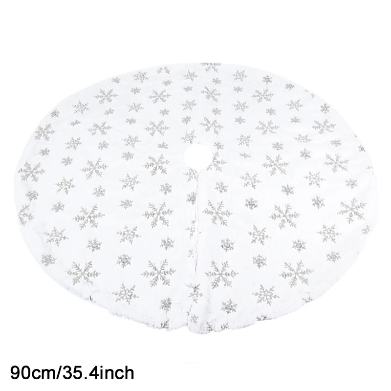best affordable White Christmas Tree Skirt Plush Faux Fur Xmas Tree Carpet Merry Christmas Tree Decorations Ornament New Year Navidad Home Decor shop online at M2K Trends for
