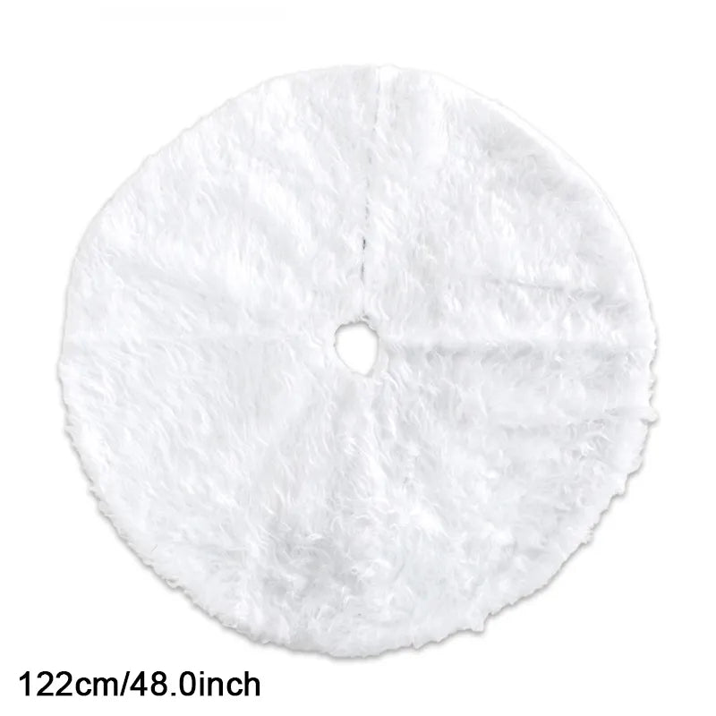 best affordable White Christmas Tree Skirt Plush Faux Fur Xmas Tree Carpet Merry Christmas Tree Decorations Ornament New Year Navidad Home Decor shop online at M2K Trends for