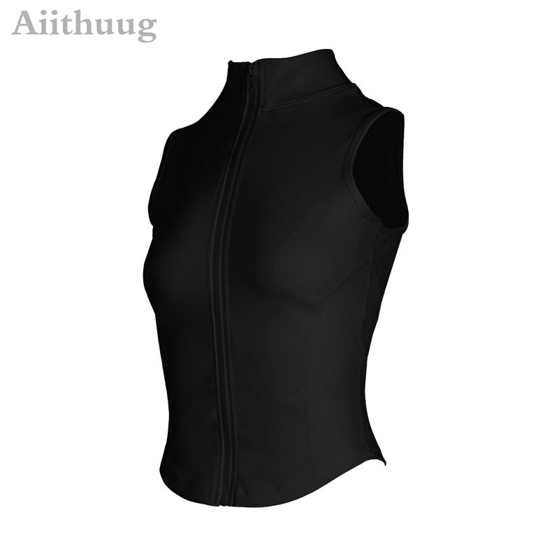 best Aiithuug Women Full Zip-up Yoga Top Workout Running Jackets with Thumb Holes Stretchy Fitted Long Sleeve Crop Tops Activewear 0 shop online at M2K Trends for