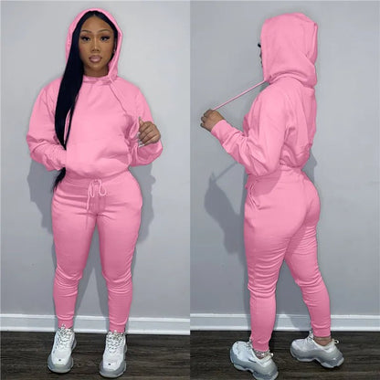 best Akaily Autumn Gray 2 Two Piece Sets Tracksuit Womens Outfits Black Fleece Hoodies Pants Sets Suits Ladies Sweatsuit For Women shop online at M2K Trends for