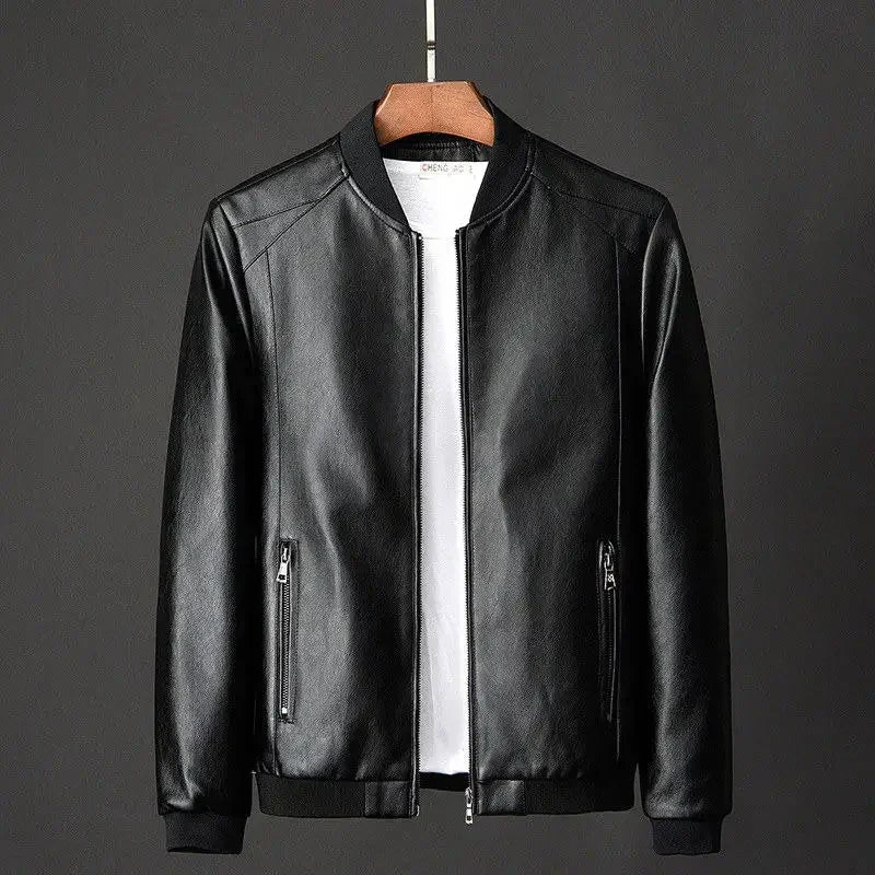 best Autumn New Men Leather Coat Korean Fashion Genuine Leather Sheepskin Men Leather Jacket Trend Casual Fit Slim Baseball Clothes shop online at M2K Trends for