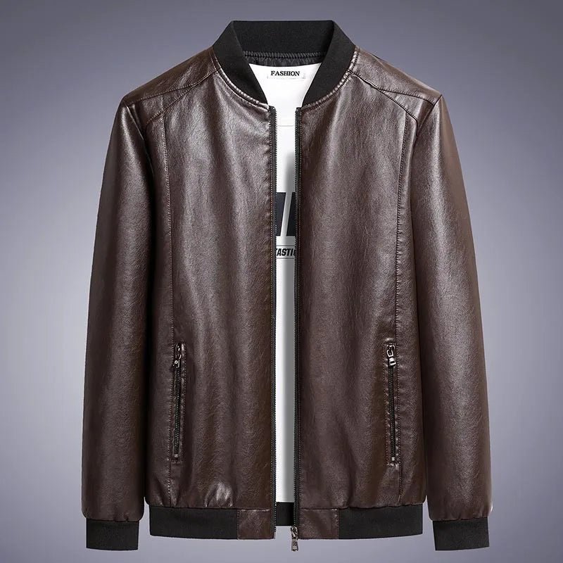 best Autumn New Men Leather Coat Korean Fashion Genuine Leather Sheepskin Men Leather Jacket Trend Casual Fit Slim Baseball Clothes shop online at M2K Trends for