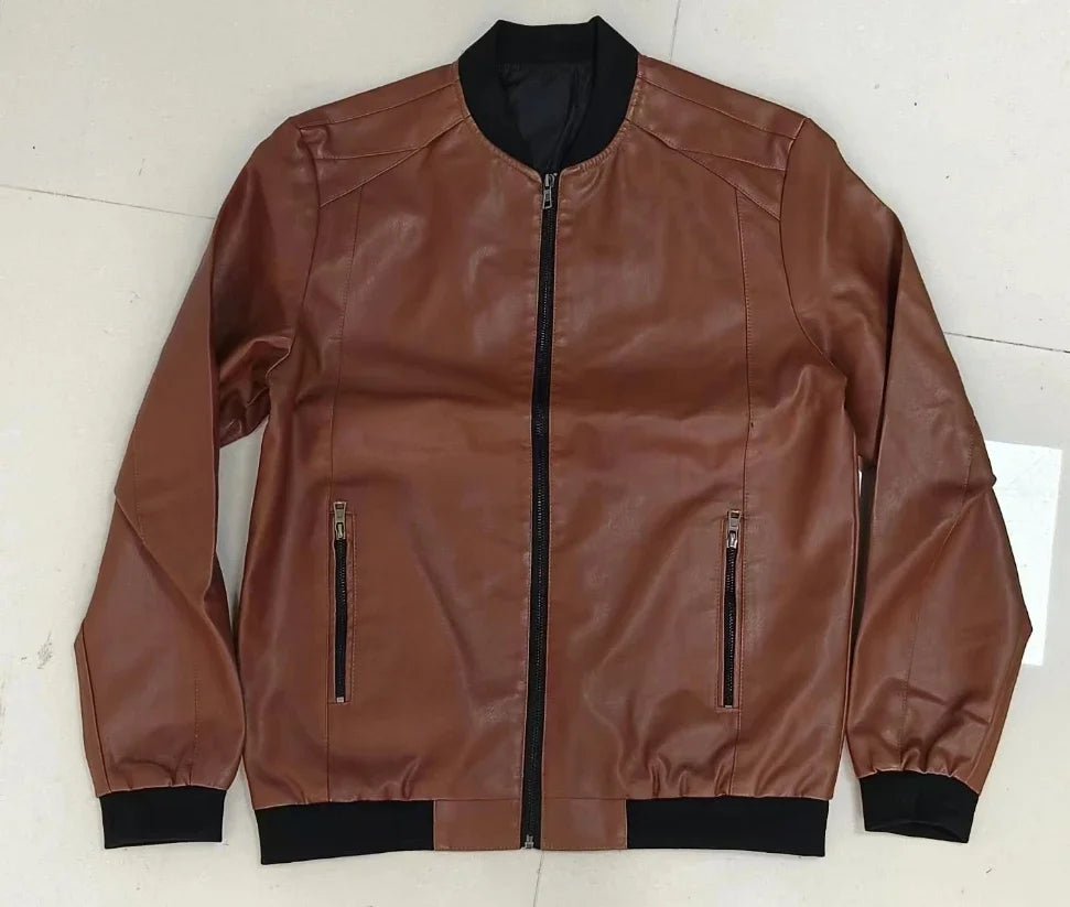 best Autumn New Men Leather Coat Korean Fashion Genuine Leather Sheepskin Men Leather Jacket Trend Casual Fit Slim Baseball Clothes shop online at M2K Trends for