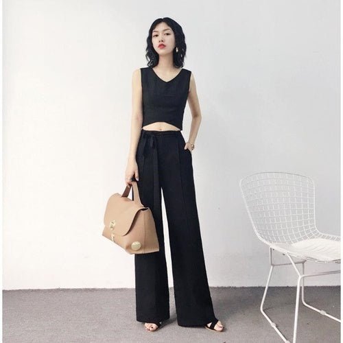 best Autumn Wide Leg Pants Women Elastic Waist Pants El 0 shop online at M2K Trends for