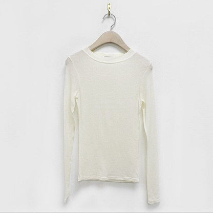 best Basic Cotton Summer T Shirt Women Long Sleeves Tee Shirt High Elasticity Breathable Sexy Thin T-shirt see through Female Top 0 shop online at M2K Trends for