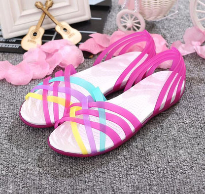 best Beach jelly sandals rainbow plastic sandals female summer 0 shop online at M2K Trends for