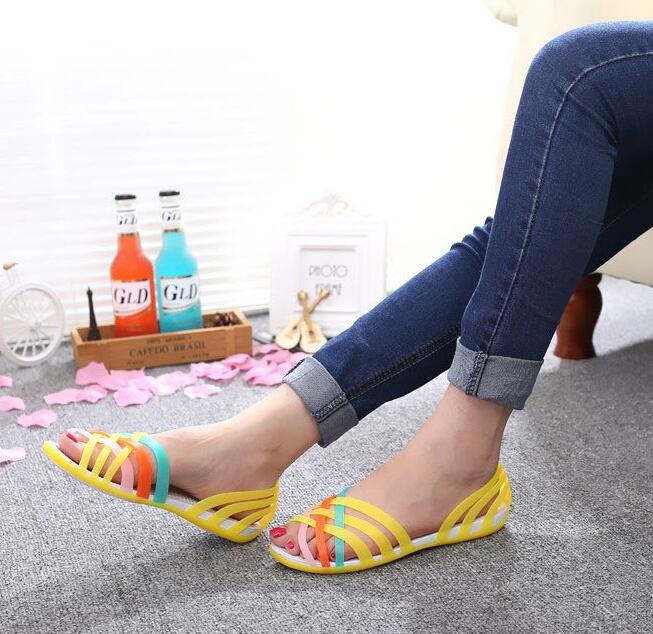 best Beach jelly sandals rainbow plastic sandals female summer 0 shop online at M2K Trends for