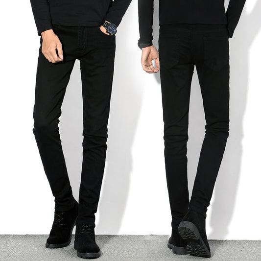 best Black Jeans Men'S Summer Thin Slim-Fit Feet Pants Stretch Tight-Fitting Korean Style Trendy Stovepipe Casual Long Pants 0 shop online at M2K Trends for