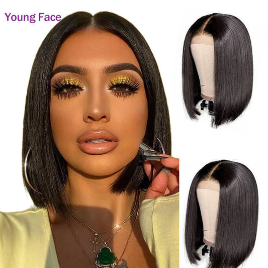 best Bob Wig Human Hair Lace Frontal Wigs Straight Wigs Short Bob Women's Haircare shop online at M2K Trends for Human Hair Lace Wigs