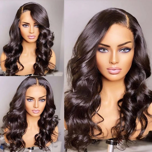 best Body Wavy Lace Front Wig Soft Hair T Part Synthetic Headband Wig Black wigs shop online at M2K Trends for Human Hair Lace Wigs