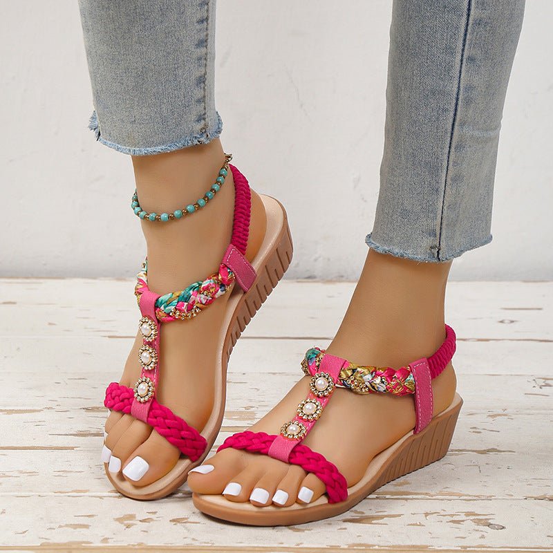 best Bohemian Braided Sandals Summer Beach Shoes Women 4 shop online at M2K Trends for