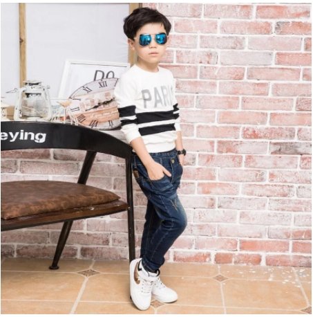 best Boys' Jeans Korean Style Trousers Loose-fitting Pants 0 shop online at M2K Trends for