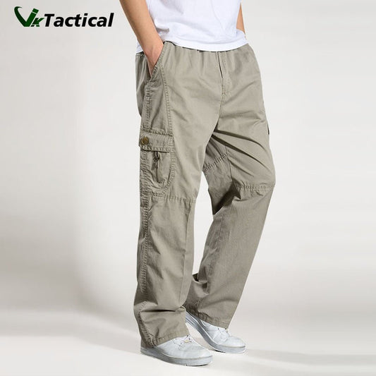 best Brand Casual Pants men cargo pants cotton loose trousers mens pants overalls Multi Pocket Straight Joggers Homme 6XL 0 shop online at M2K Trends for