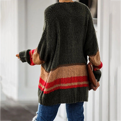 best Cardigan Women's Autumn And Winter Knitted Jacket Loose Stitching Sweater 0 shop online at M2K Trends for