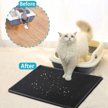 best Cat Litter Mat With Gift Double Layer Waterproof Pet Litter Box Mat Non-slip Sand Cat Pad Washable Bed Mat Clean Pad Products 0 shop online at M2K Trends for