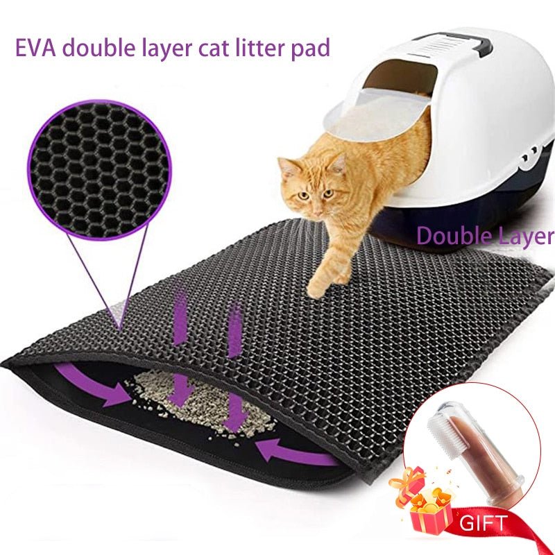 best Cat Litter Mat With Gift Double Layer Waterproof Pet Litter Box Mat Non-slip Sand Cat Pad Washable Bed Mat Clean Pad Products 0 shop online at M2K Trends for