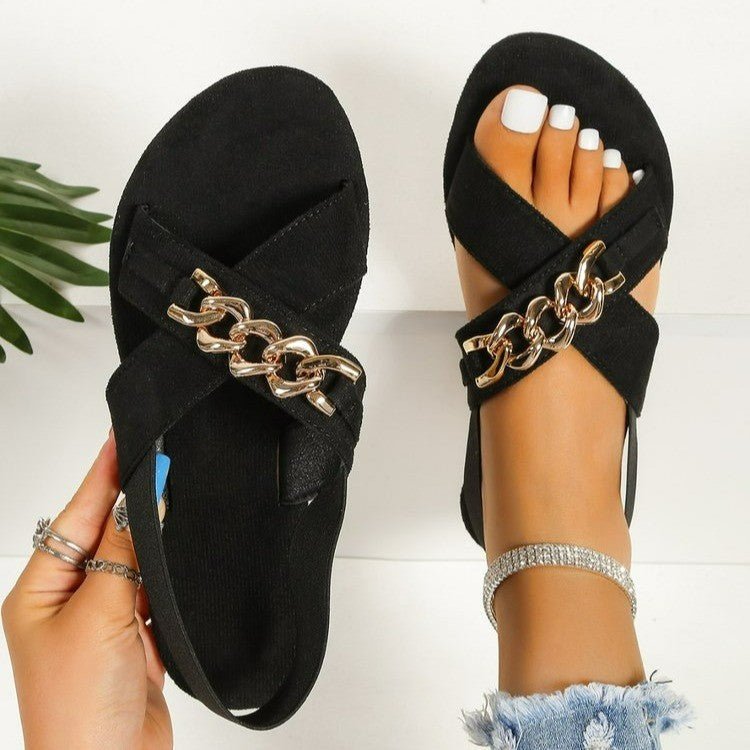 best Chains Sandals Summer Outdoor Flat Shoes Elasticated Open Toe Slides Beach Shoes 4 shop online at M2K Trends for