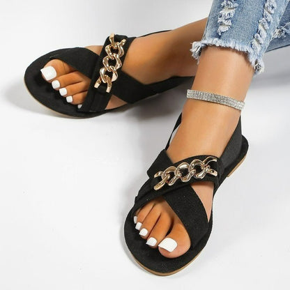 best Chains Sandals Summer Outdoor Flat Shoes Elasticated Open Toe Slides Beach Shoes 4 shop online at M2K Trends for