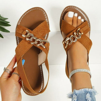 best Chains Sandals Summer Outdoor Flat Shoes Elasticated Open Toe Slides Beach Shoes 4 shop online at M2K Trends for