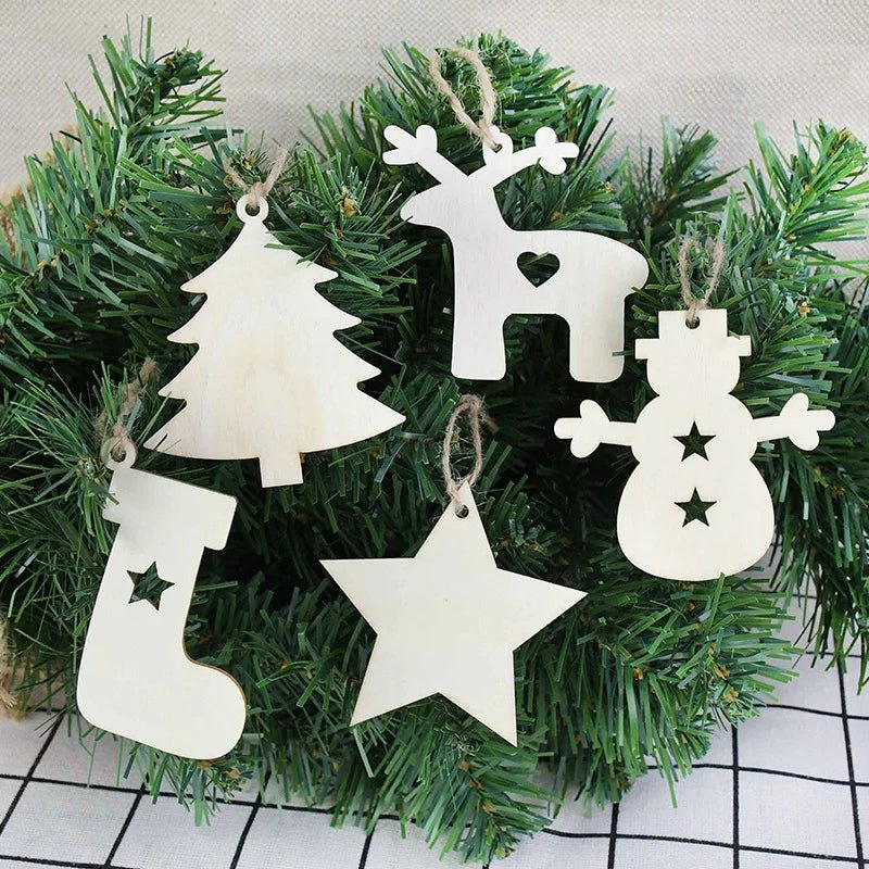 best cheap 10pcs/lot Wooden Christmas Tree Hanging Ornament Pendants Christmas Decorations For Home Party New Year Navidad Natal Kids Gift shop online at M2K Trends for