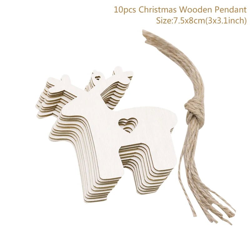 best cheap 10pcs/lot Wooden Christmas Tree Hanging Ornament Pendants Christmas Decorations For Home Party New Year Navidad Natal Kids Gift shop online at M2K Trends for