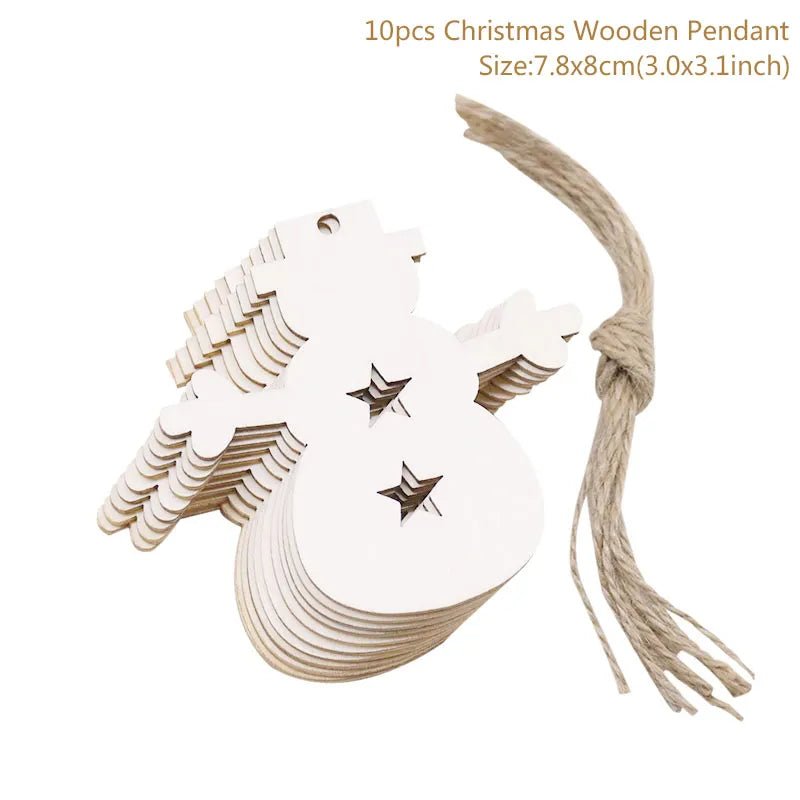 best cheap 10pcs/lot Wooden Christmas Tree Hanging Ornament Pendants Christmas Decorations For Home Party New Year Navidad Natal Kids Gift shop online at M2K Trends for