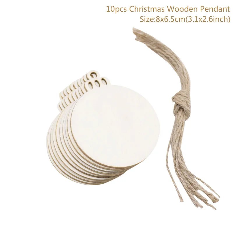 best cheap 10pcs/lot Wooden Christmas Tree Hanging Ornament Pendants Christmas Decorations For Home Party New Year Navidad Natal Kids Gift shop online at M2K Trends for