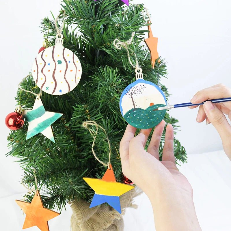 best cheap 10pcs/lot Wooden Christmas Tree Hanging Ornament Pendants Christmas Decorations For Home Party New Year Navidad Natal Kids Gift shop online at M2K Trends for