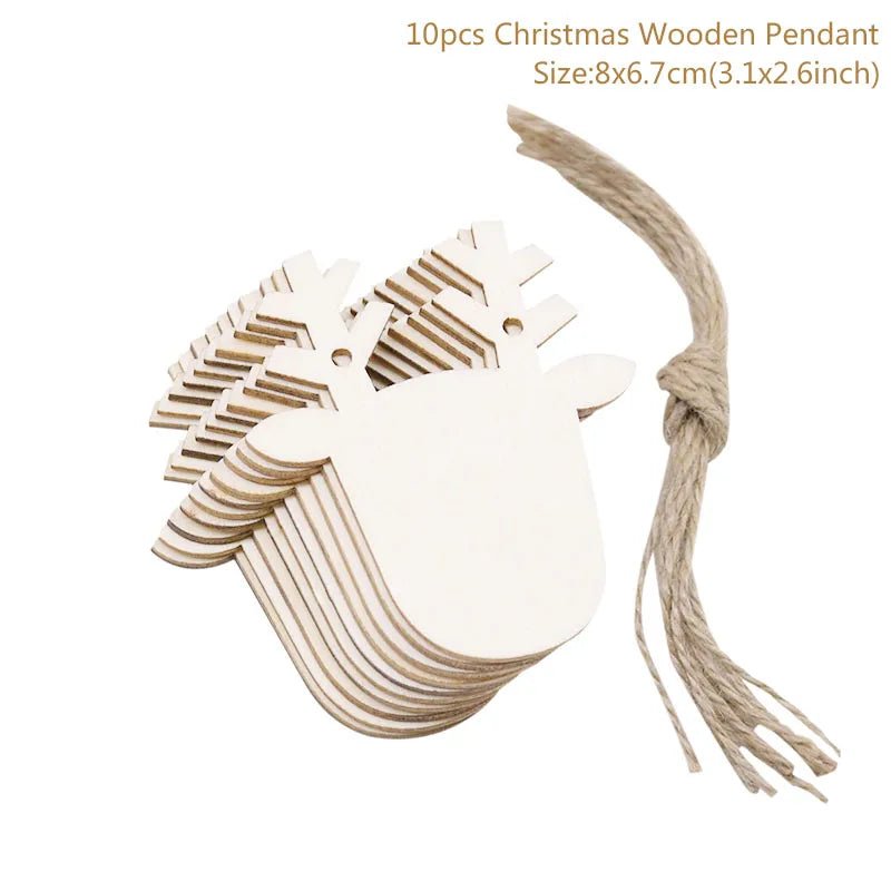 best cheap 10pcs/lot Wooden Christmas Tree Hanging Ornament Pendants Christmas Decorations For Home Party New Year Navidad Natal Kids Gift shop online at M2K Trends for