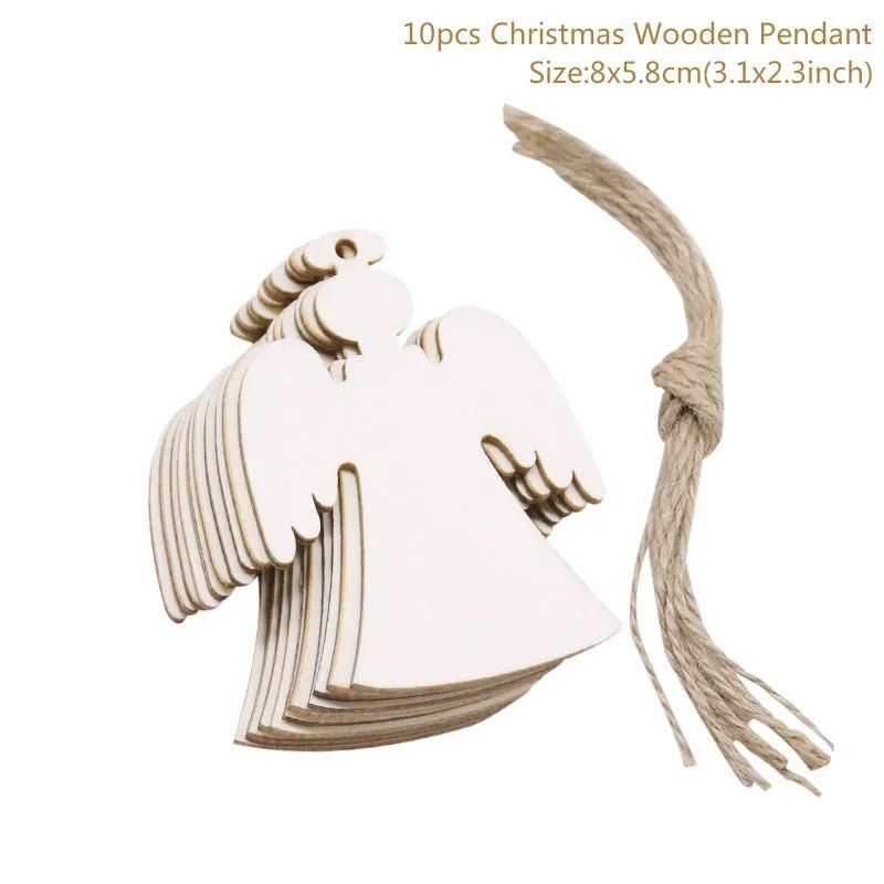 best cheap 10pcs/lot Wooden Christmas Tree Hanging Ornament Pendants Christmas Decorations For Home Party New Year Navidad Natal Kids Gift shop online at M2K Trends for