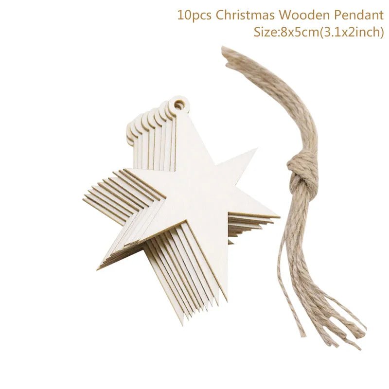 best cheap 10pcs/lot Wooden Christmas Tree Hanging Ornament Pendants Christmas Decorations For Home Party New Year Navidad Natal Kids Gift shop online at M2K Trends for