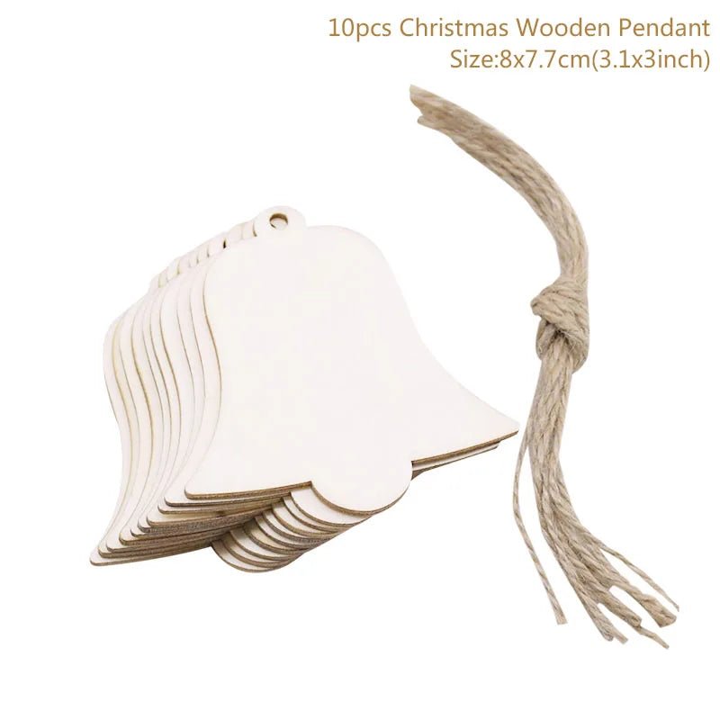 best cheap 10pcs/lot Wooden Christmas Tree Hanging Ornament Pendants Christmas Decorations For Home Party New Year Navidad Natal Kids Gift shop online at M2K Trends for