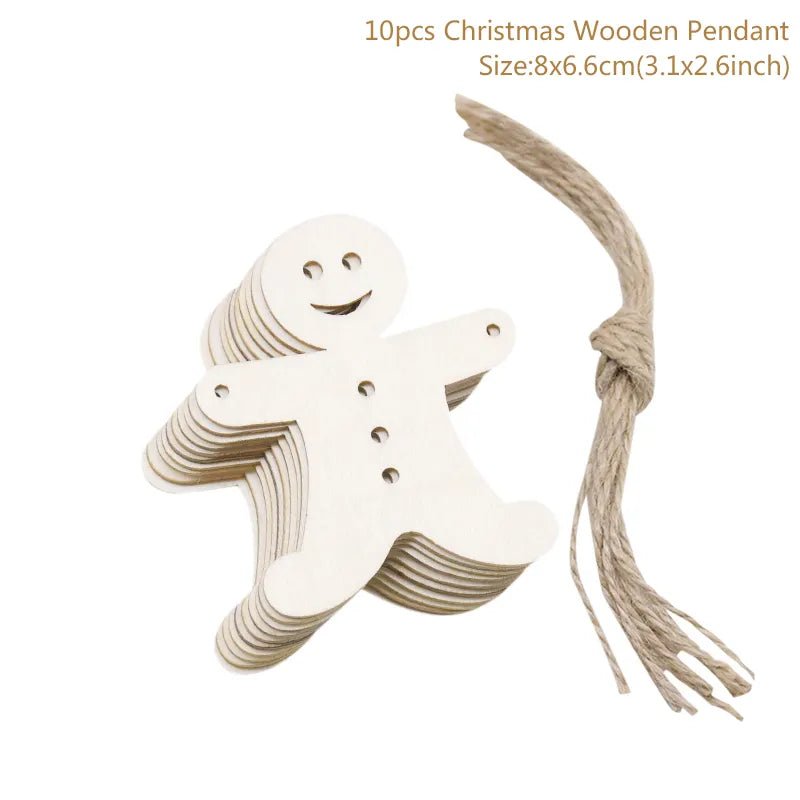 best cheap 10pcs/lot Wooden Christmas Tree Hanging Ornament Pendants Christmas Decorations For Home Party New Year Navidad Natal Kids Gift shop online at M2K Trends for