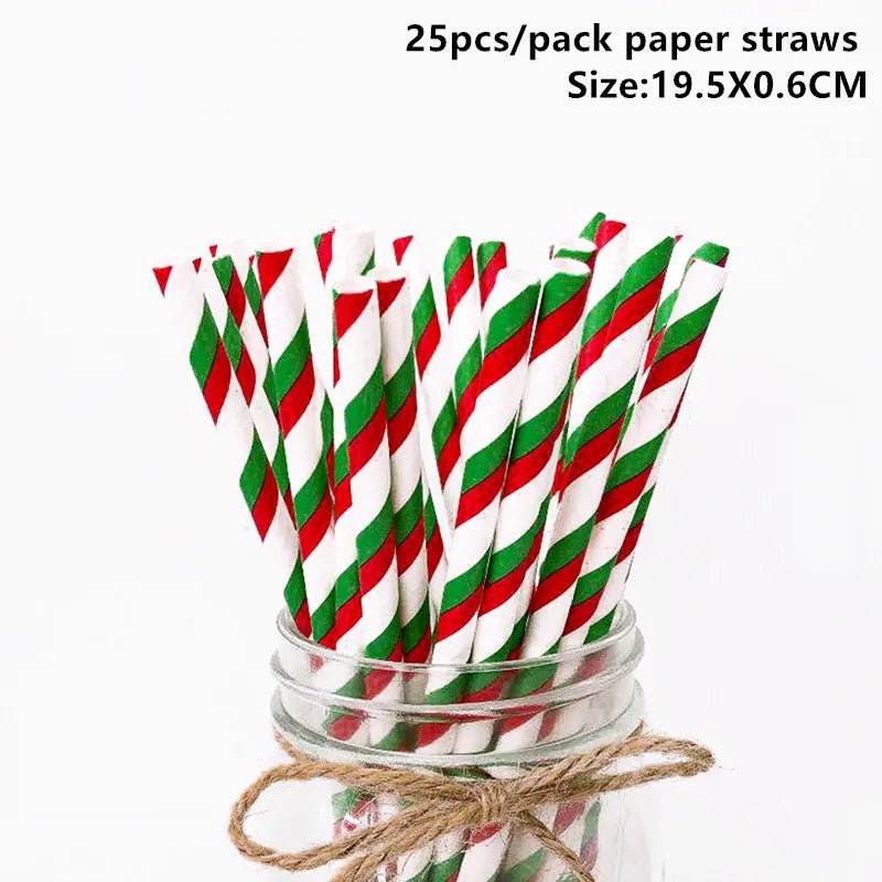 best cheap 25pcs Christmas Paper Straws Snowflake Drinking Straw Merry Christmas Decorations for Home 2023 Xmas New Year Party Supplies shop online at M2K Trends for