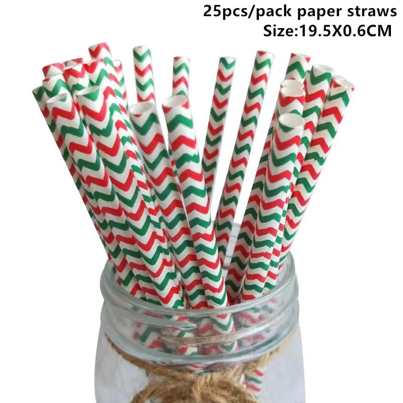 best cheap 25pcs Christmas Paper Straws Snowflake Drinking Straw Merry Christmas Decorations for Home 2023 Xmas New Year Party Supplies shop online at M2K Trends for
