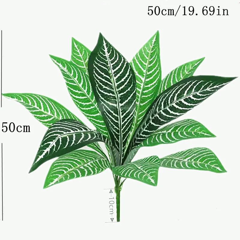 best cheap 35CM 3 Fork Artificial Desktop Fake Plants Green Plastic Palm Tree Bunch Flower Material Office Living Room Christmas Home Decor shop online at M2K Trends for