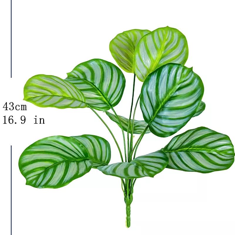 best cheap 35CM 3 Fork Artificial Desktop Fake Plants Green Plastic Palm Tree Bunch Flower Material Office Living Room Christmas Home Decor shop online at M2K Trends for