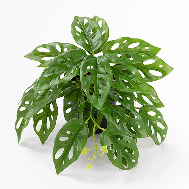 best cheap 35CM 3 Fork Artificial Desktop Fake Plants Green Plastic Palm Tree Bunch Flower Material Office Living Room Christmas Home Decor shop online at M2K Trends for