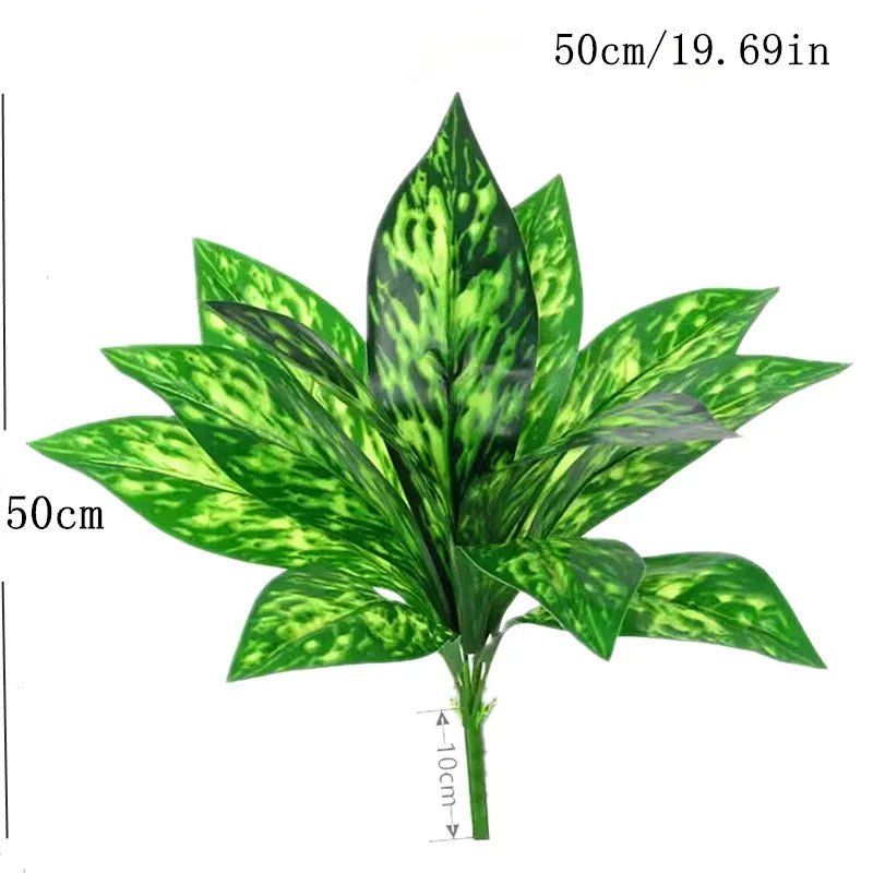 best cheap 35CM 3 Fork Artificial Desktop Fake Plants Green Plastic Palm Tree Bunch Flower Material Office Living Room Christmas Home Decor shop online at M2K Trends for