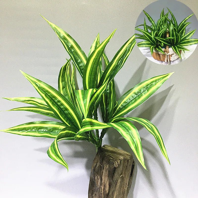 best cheap 35CM 3 Fork Artificial Desktop Fake Plants Green Plastic Palm Tree Bunch Flower Material Office Living Room Christmas Home Decor shop online at M2K Trends for