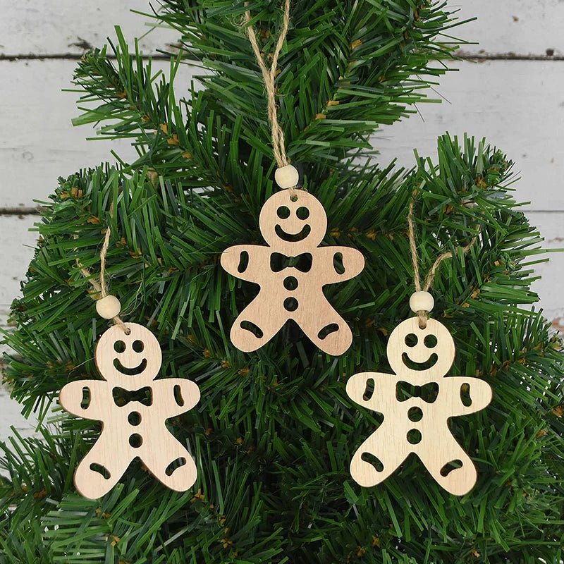 best cheap 3pcs Vintage Christmas Wooden Pendants Ornaments DIY Wood Craft Christmas Decorations Christmas Tree Hanging Ornaments Gifts shop online at M2K Trends for