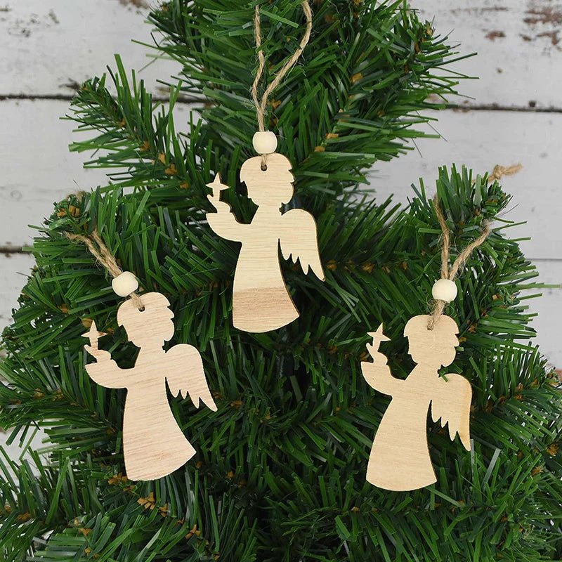 best cheap 3pcs Vintage Christmas Wooden Pendants Ornaments DIY Wood Craft Christmas Decorations Christmas Tree Hanging Ornaments Gifts shop online at M2K Trends for