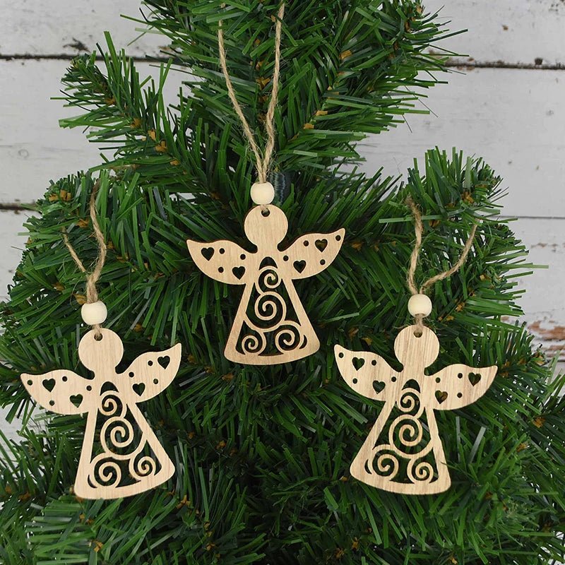 best cheap 3pcs Vintage Christmas Wooden Pendants Ornaments DIY Wood Craft Christmas Decorations Christmas Tree Hanging Ornaments Gifts shop online at M2K Trends for