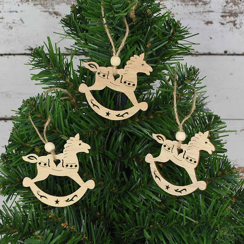 best cheap 3pcs Vintage Christmas Wooden Pendants Ornaments DIY Wood Craft Christmas Decorations Christmas Tree Hanging Ornaments Gifts shop online at M2K Trends for
