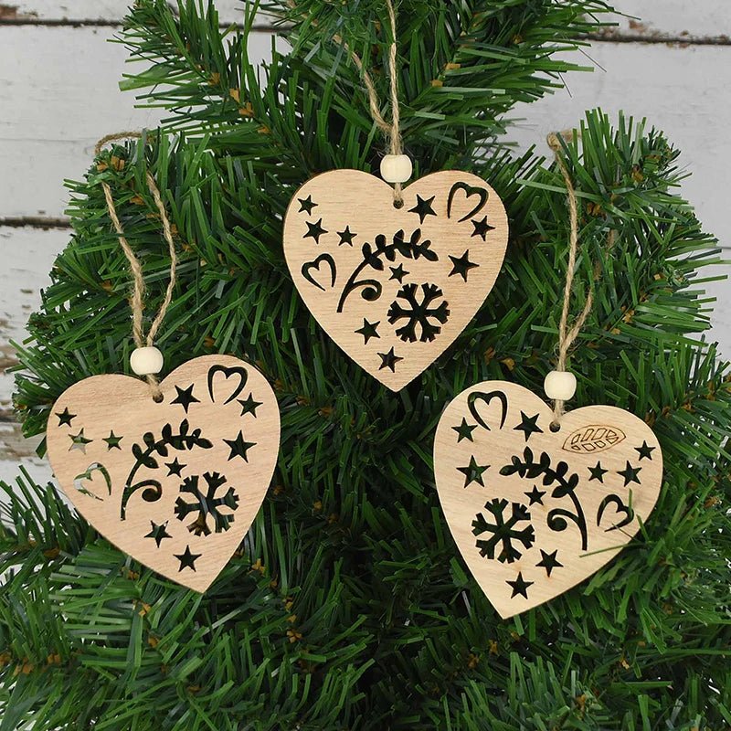 best cheap 3pcs Vintage Christmas Wooden Pendants Ornaments DIY Wood Craft Christmas Decorations Christmas Tree Hanging Ornaments Gifts shop online at M2K Trends for