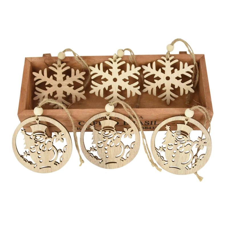 best cheap 3pcs Vintage Christmas Wooden Pendants Ornaments DIY Wood Craft Christmas Decorations Christmas Tree Hanging Ornaments Gifts shop online at M2K Trends for